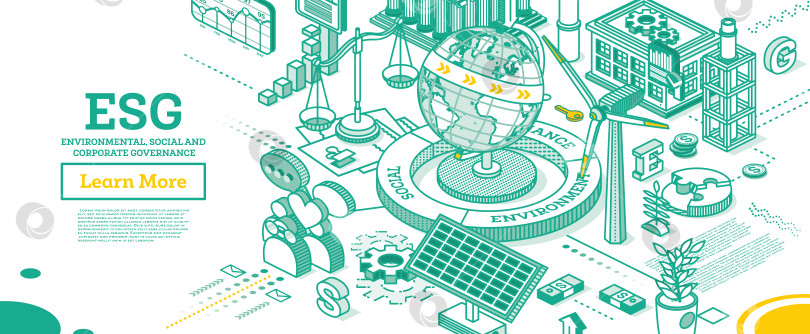 Скачать Концепция ESG в области охраны окружающей среды, социальной сферы и управления. Глобусная модель Земли. фотосток Ozero