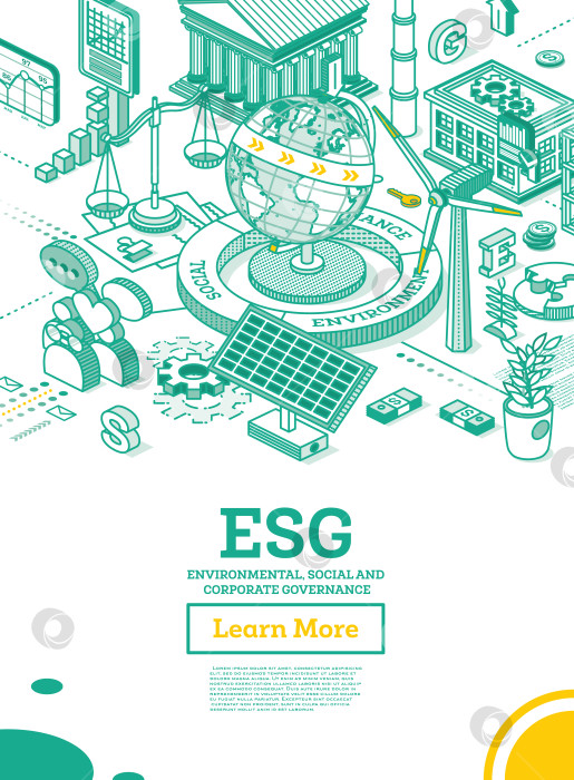 Скачать Концепция ESG в области охраны окружающей среды, социальной сферы и управления. Глобусная модель Земли. фотосток Ozero