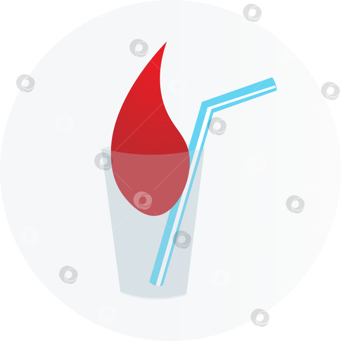 Скачать Капля крови падает в прозрачный стакан с помощью соломинки для питья. фотосток Ozero