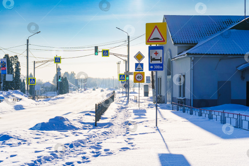 Скачать Сельский пейзаж. Поселок Красная Заря, Орловская область фотосток Ozero