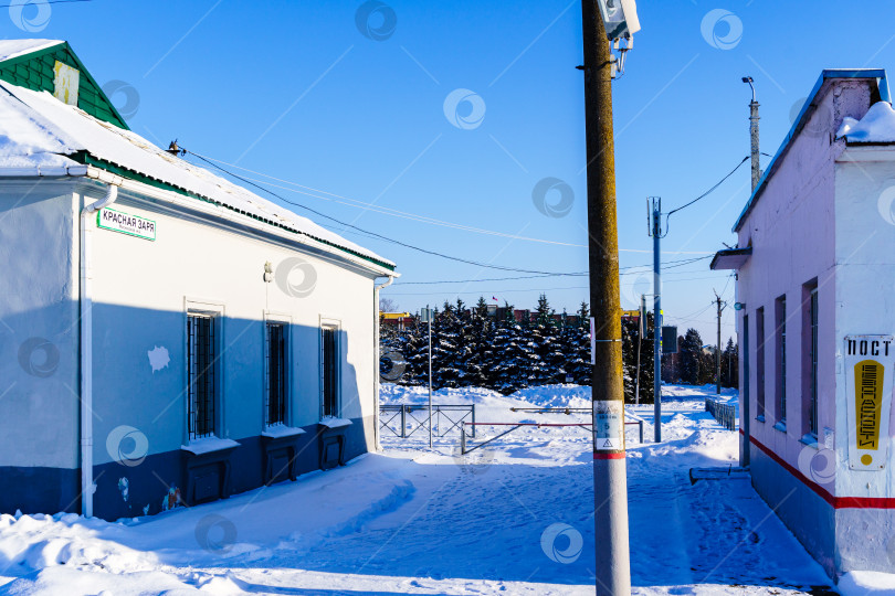 Скачать Сельский пейзаж. Поселок Красная Заря, Орловская область фотосток Ozero