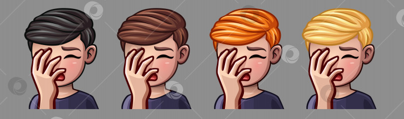 Скачать Иконки эмоций facepalm male для социальных сетей и стикеров фотосток Ozero