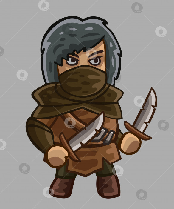 Скачать Средневековый игровой персонаж rogue фотосток Ozero