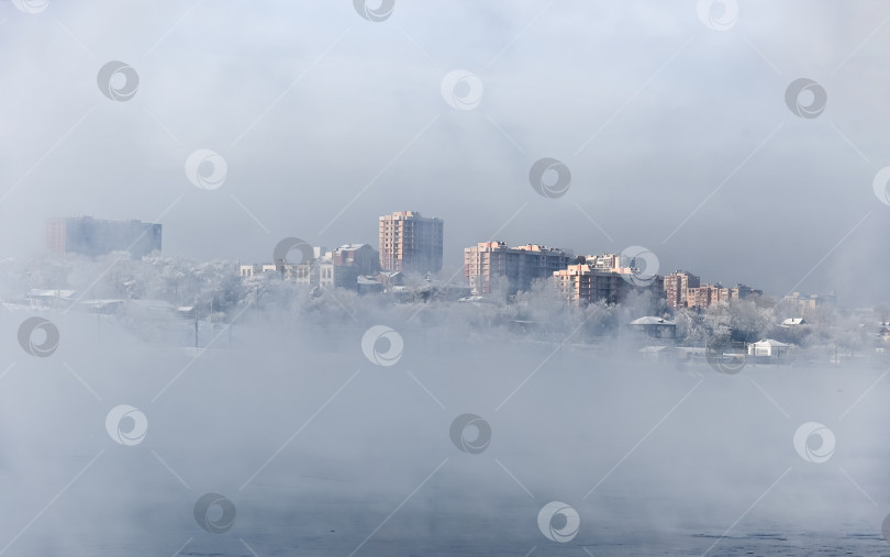 Скачать Зимний городской пейзаж. фотосток Ozero