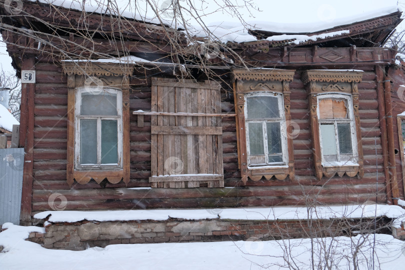 Скачать Россия, Рязань - 06.01.2022 Старинная деревянная архитектура фотосток Ozero