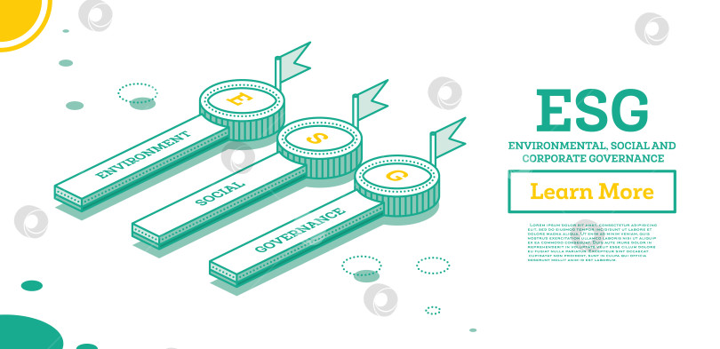 Скачать Концепция ESG в области охраны окружающей среды, социальной сферы и управления. Элемент инфографики, состоящий из трех элементов. фотосток Ozero