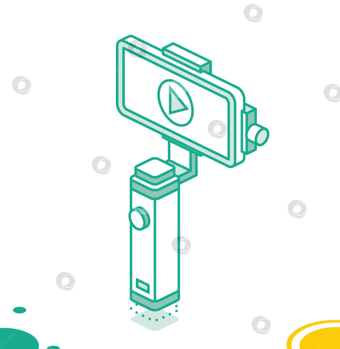 Скачать Карданный стабилизатор для камеры смартфона. Концепция изометрического контура. фотосток Ozero