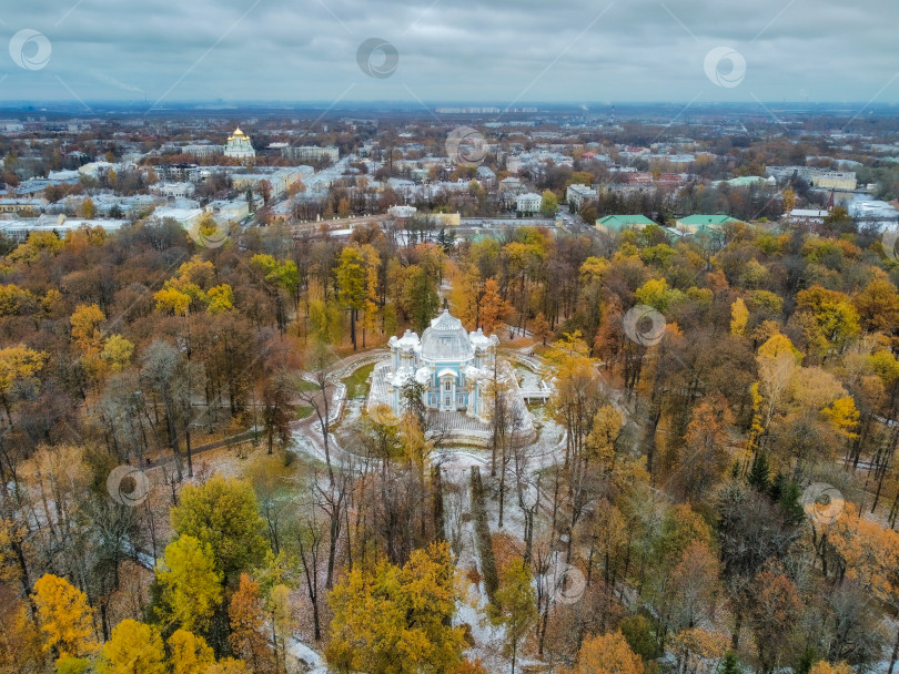 Скачать Павильон Эрмитаж в Екатерининском парке, вид с высоты. фотосток Ozero