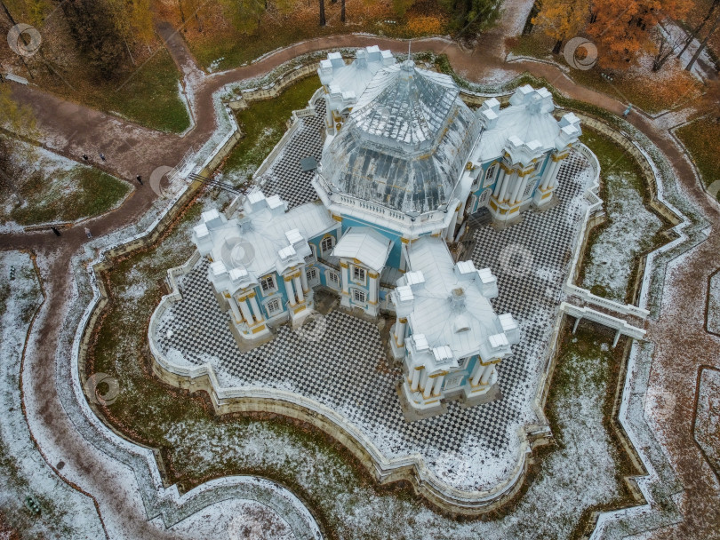 Скачать Павильон Эрмитаж в Екатерининском парке, вид с высоты. фотосток Ozero