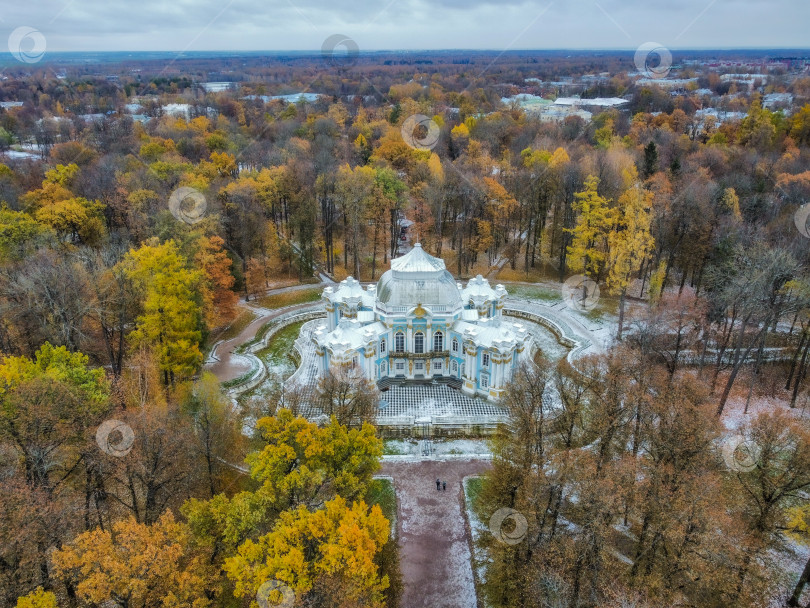 Скачать Павильон Эрмитаж в Екатерининском парке, вид с высоты. фотосток Ozero