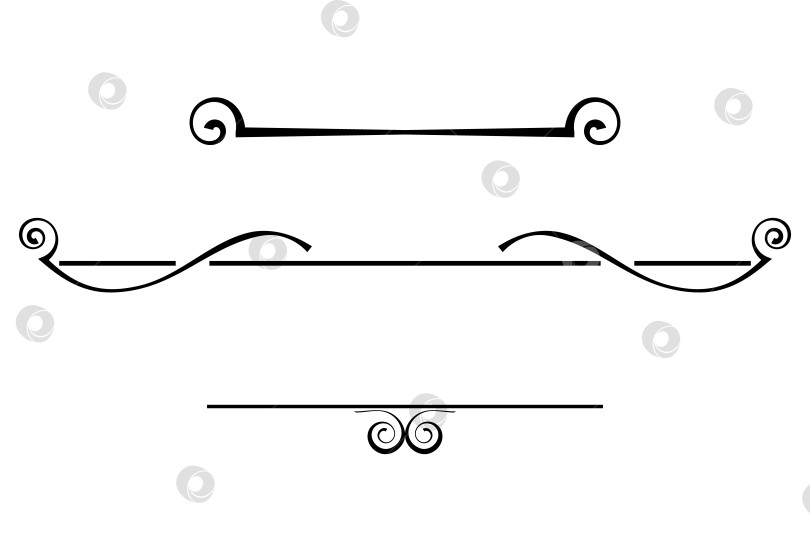 Скачать векторные черно-белые декоративные текстовые разделители, выполненные из стилизованных элементов, винтажные фотосток Ozero