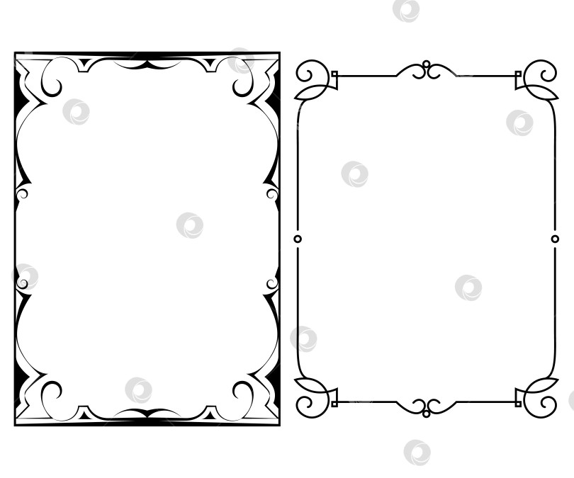 Скачать векторные рамки черного цвета на белом фоне фотосток Ozero