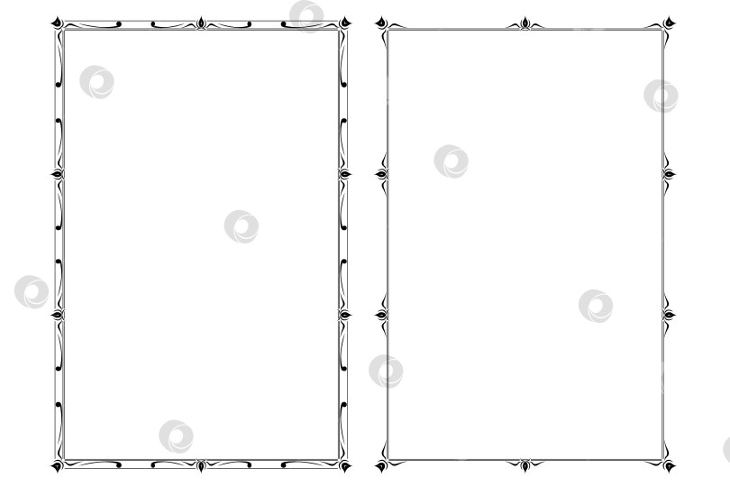 Скачать векторные рамки черного цвета на белом фоне фотосток Ozero