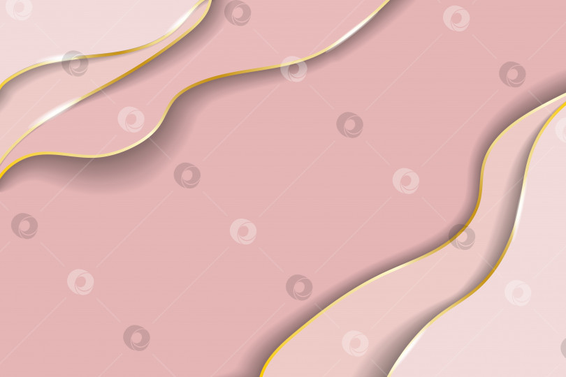 Скачать Розовый подиум с фоном в стиле 3D-вырезки из бумаги и золотистыми элементами изгиба фотосток Ozero