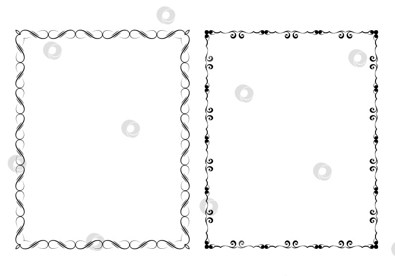 Скачать векторные рамки черного цвета на белом фоне фотосток Ozero