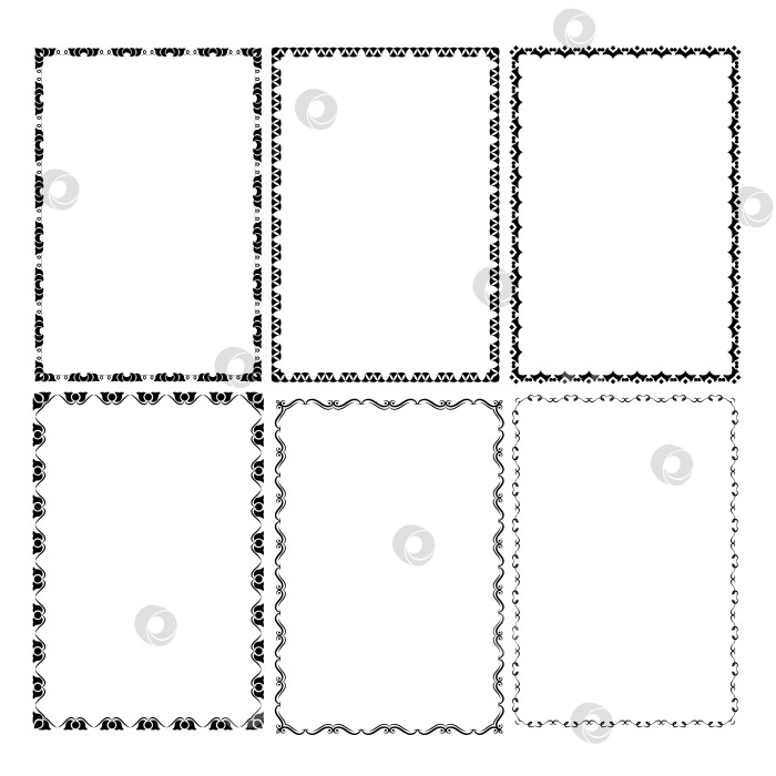 Скачать векторные рамки черного цвета на белом фоне фотосток Ozero