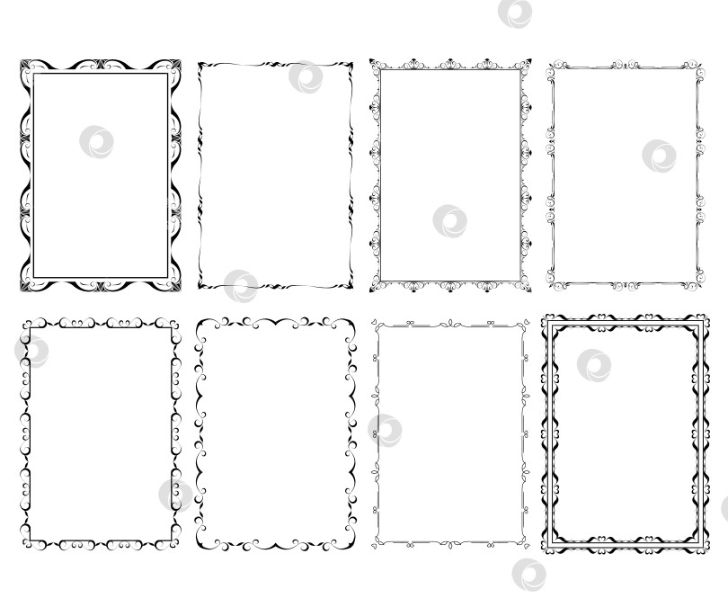 Скачать векторные рамки черного цвета на белом фоне фотосток Ozero