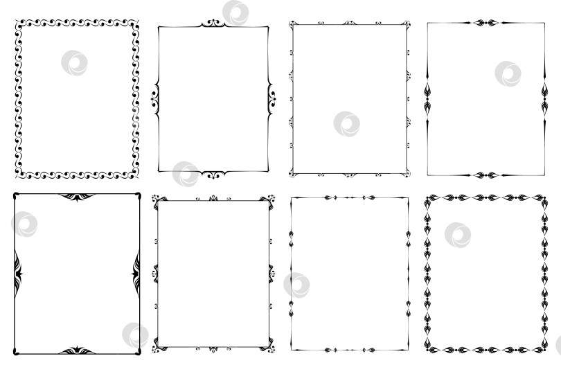 Скачать векторные рамки черного цвета на белом фоне фотосток Ozero