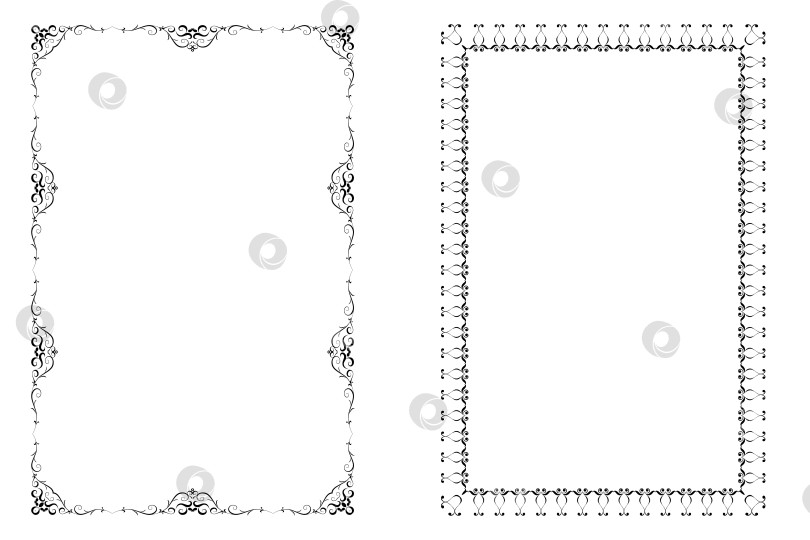 Скачать векторные рамки черного цвета на белом фоне фотосток Ozero
