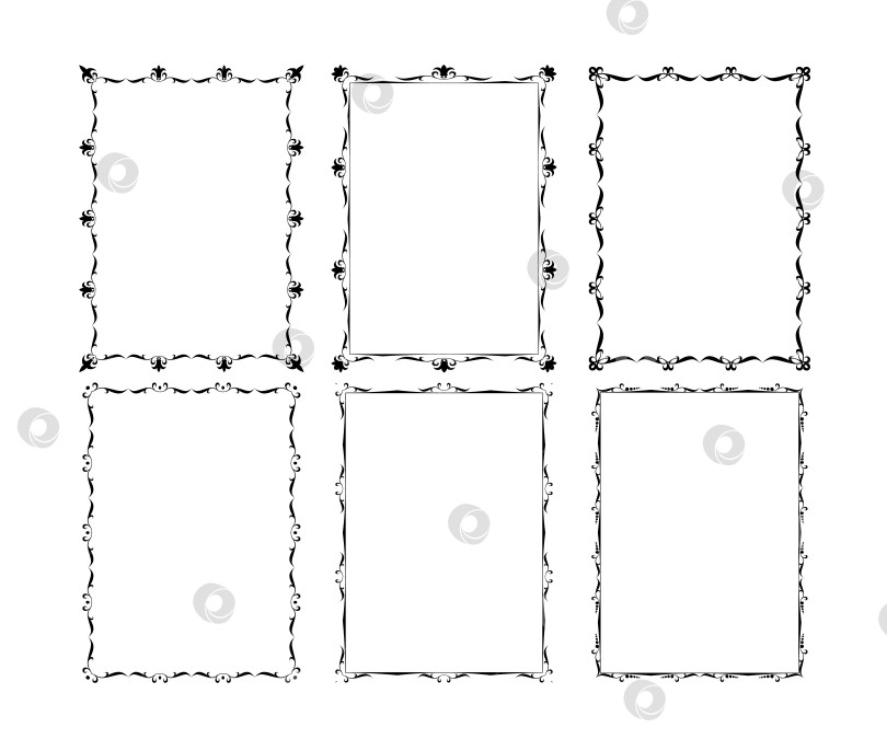 Скачать векторные рамки черного цвета на белом фоне фотосток Ozero