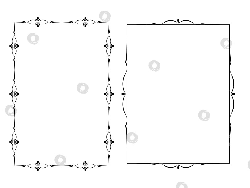 Скачать векторные рамки черного цвета на белом фоне фотосток Ozero