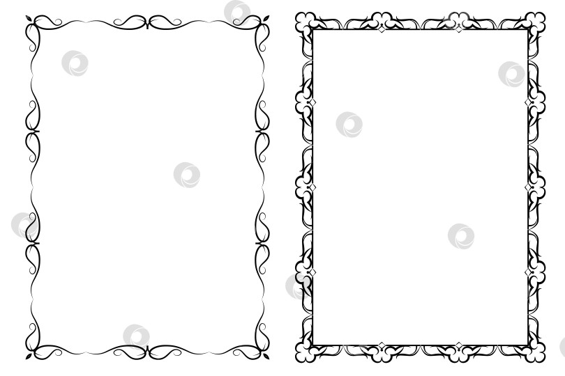 Скачать векторные рамки черного цвета на белом фоне фотосток Ozero