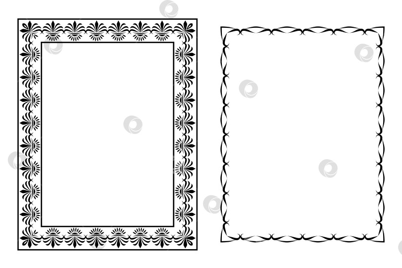 Скачать векторные рамки черного цвета на белом фоне фотосток Ozero