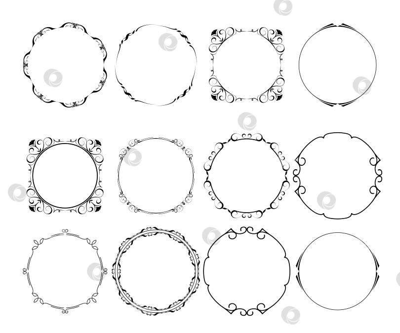Скачать векторные рамки черного цвета на белом фоне фотосток Ozero