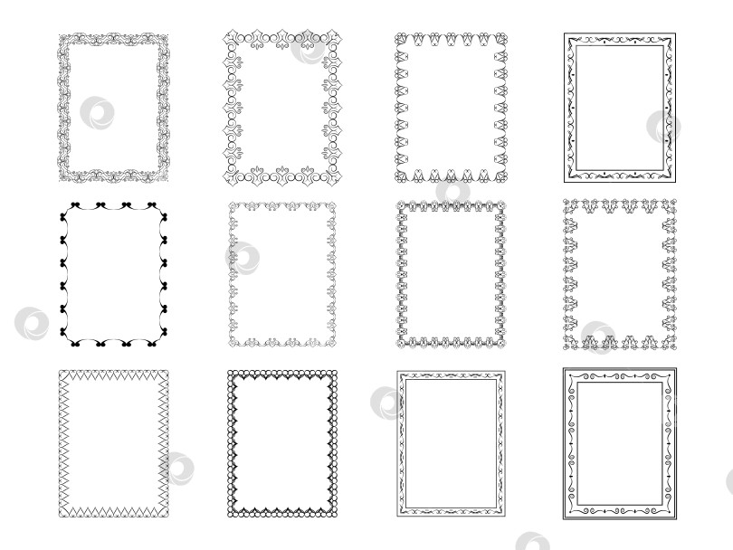 Скачать векторные рамки черного цвета на белом фоне фотосток Ozero