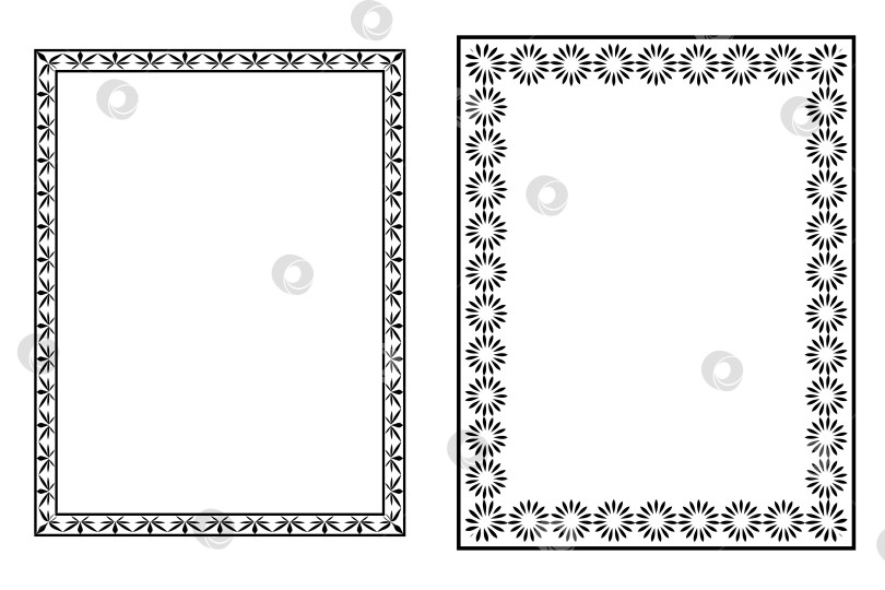 Скачать векторные рамки черного цвета на белом фоне фотосток Ozero