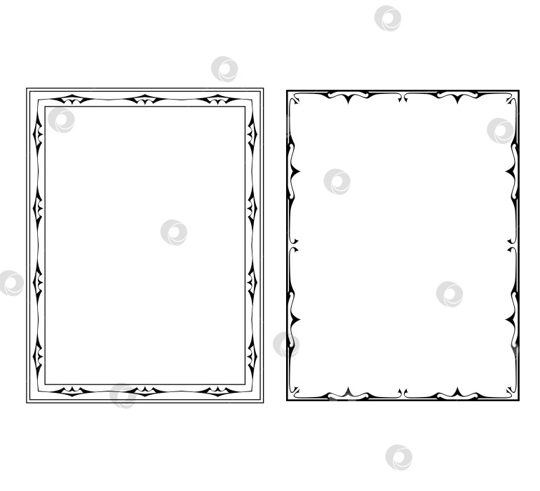 Скачать векторные рамки черного цвета на белом фоне фотосток Ozero
