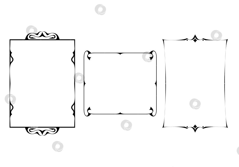 Скачать векторные рамки черного цвета на белом фоне фотосток Ozero