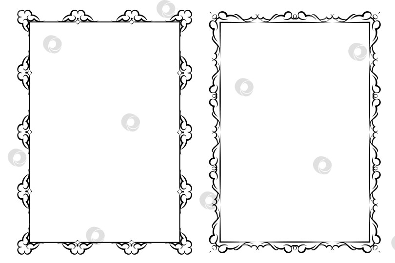 Скачать векторные рамки черного цвета на белом фоне фотосток Ozero