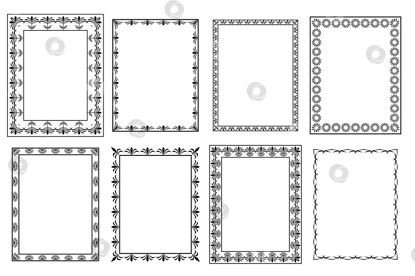 Скачать векторные рамки черного цвета на белом фоне фотосток Ozero