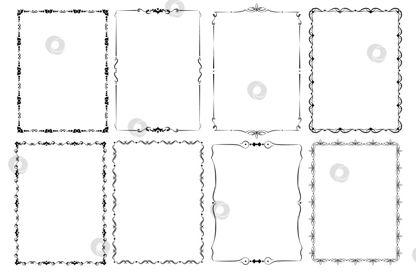 Скачать векторные рамки черного цвета на белом фоне фотосток Ozero