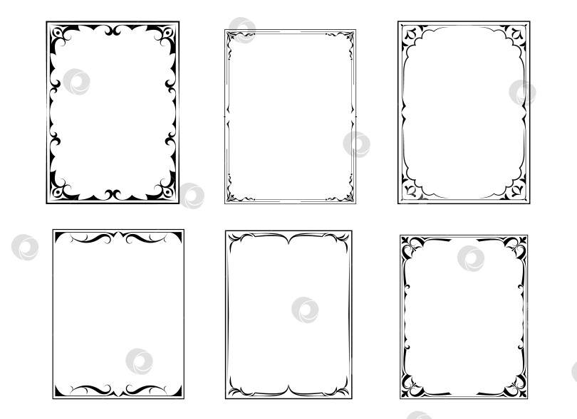 Скачать векторные рамки черного цвета на белом фоне фотосток Ozero