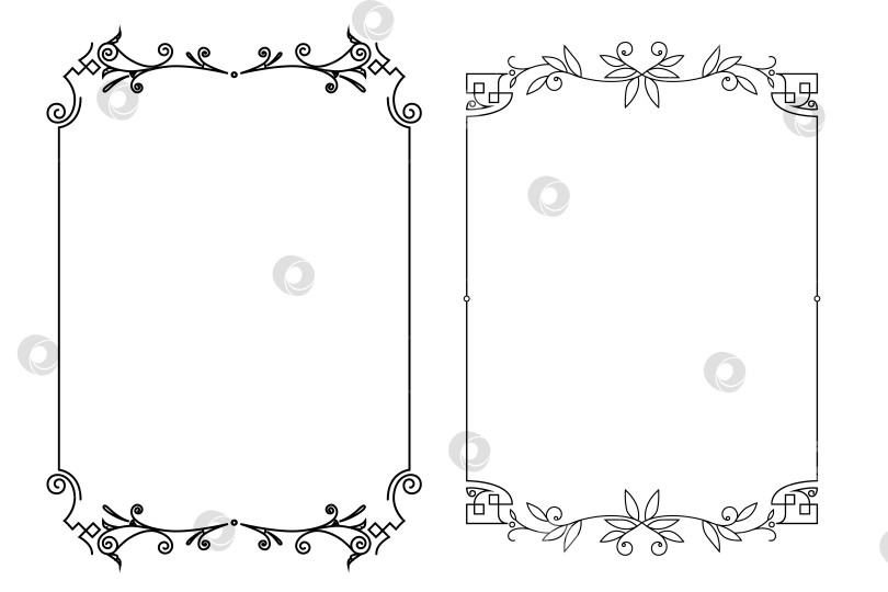 Скачать векторные рамки черного цвета на белом фоне фотосток Ozero