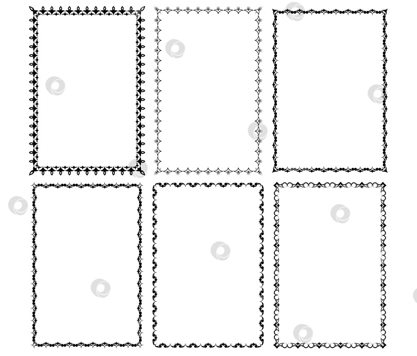 Скачать векторные рамки черного цвета на белом фоне фотосток Ozero