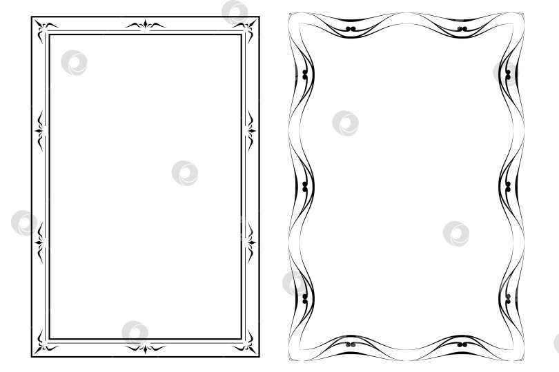 Скачать векторные рамки черного цвета на белом фоне фотосток Ozero