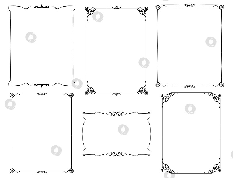 Скачать векторные рамки черного цвета на белом фоне фотосток Ozero