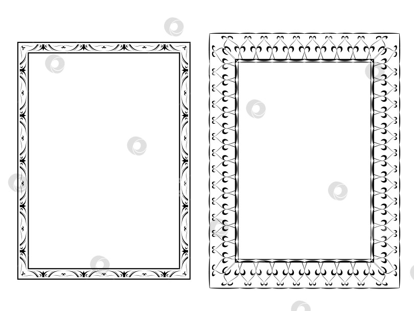 Скачать векторные рамки черного цвета на белом фоне фотосток Ozero