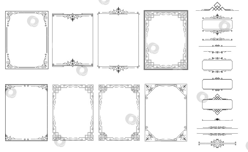 Скачать векторные рамки черного цвета на белом фоне фотосток Ozero