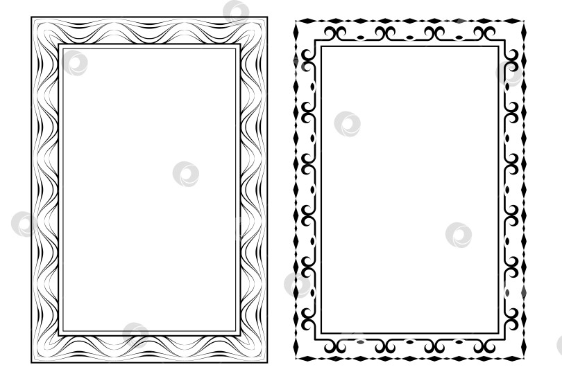 Скачать векторные рамки черного цвета на белом фоне фотосток Ozero