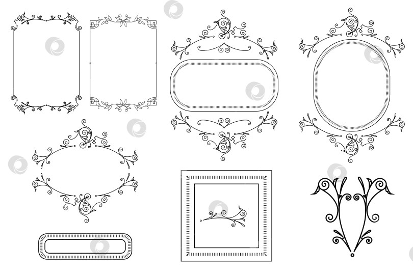 Скачать векторные рамки черного цвета на белом фоне фотосток Ozero