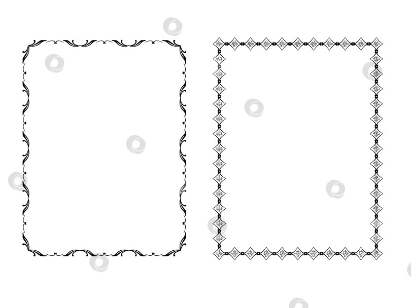 Скачать векторные рамки черного цвета на белом фоне фотосток Ozero