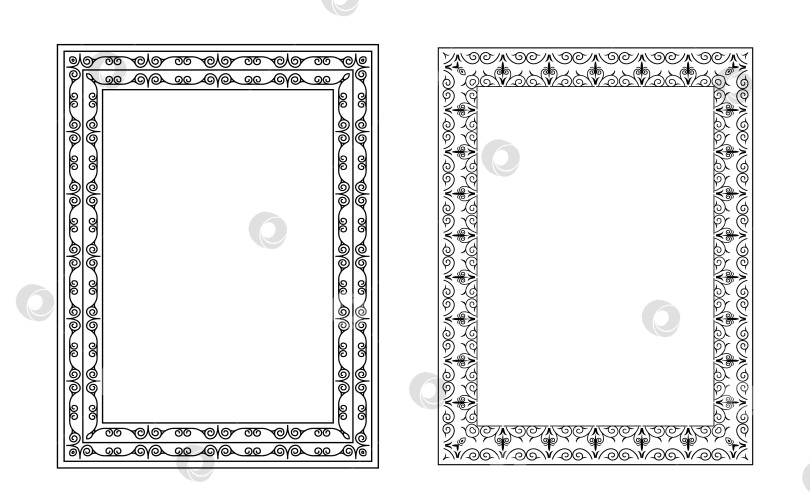 Скачать векторные рамки черного цвета на белом фоне фотосток Ozero