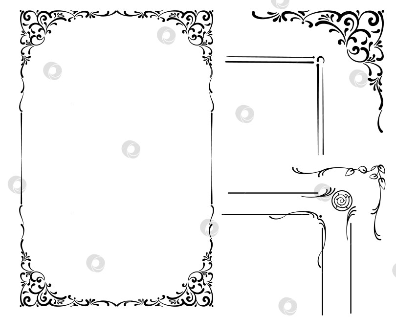 Скачать векторные рамки черного цвета на белом фоне фотосток Ozero