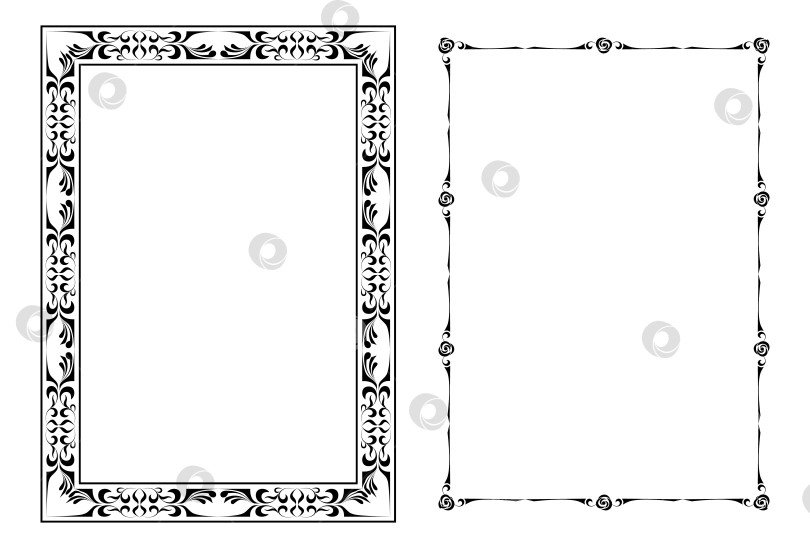 Скачать векторные рамки черного цвета на белом фоне фотосток Ozero