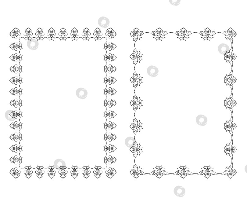 Скачать векторные рамки черного цвета на белом фоне фотосток Ozero