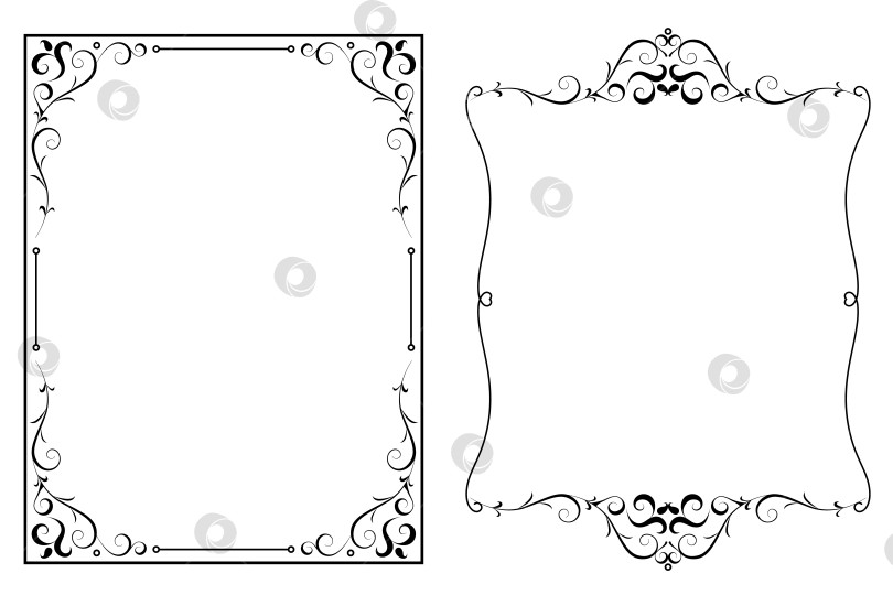 Скачать векторные рамки черного цвета на белом фоне фотосток Ozero